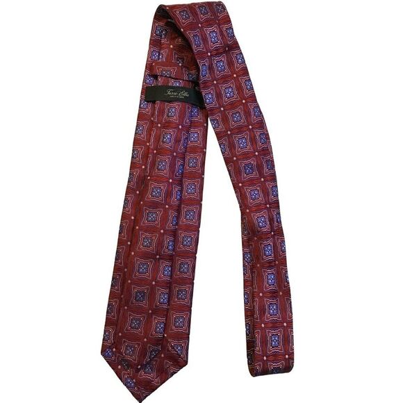 5/$10 Tasso Elba Men's Silk Geometric Tie 60" - Picture 2 of 5